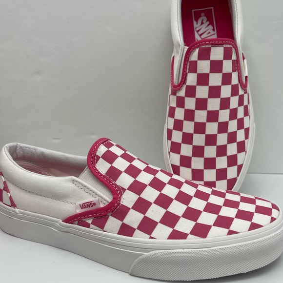 Vans Pink and White Checkered Slip-On Sneakers - Picture 16 of 16
